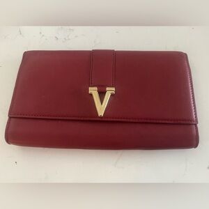Vince Camuto Leather Red V Clutch